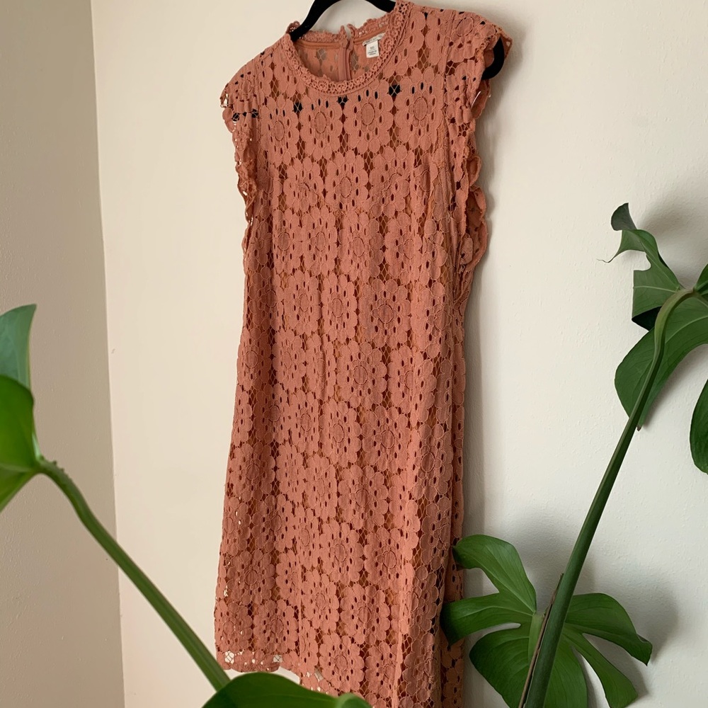 Flower-patterned Cut-out Dress